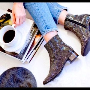 Aldo Women's Glitter Ankle Boots - Silver